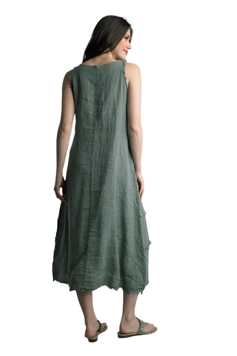 Tempo Paris 1475AOV Olive 100% Cotton Dress