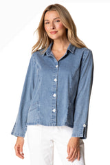 Habitat 15514LD LIGHT DENIM Button Front Travel Shirt With Pockets