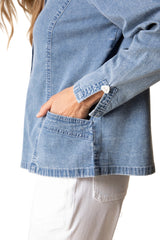 Habitat 15514LD LIGHT DENIM Button Front Travel Shirt With Pockets