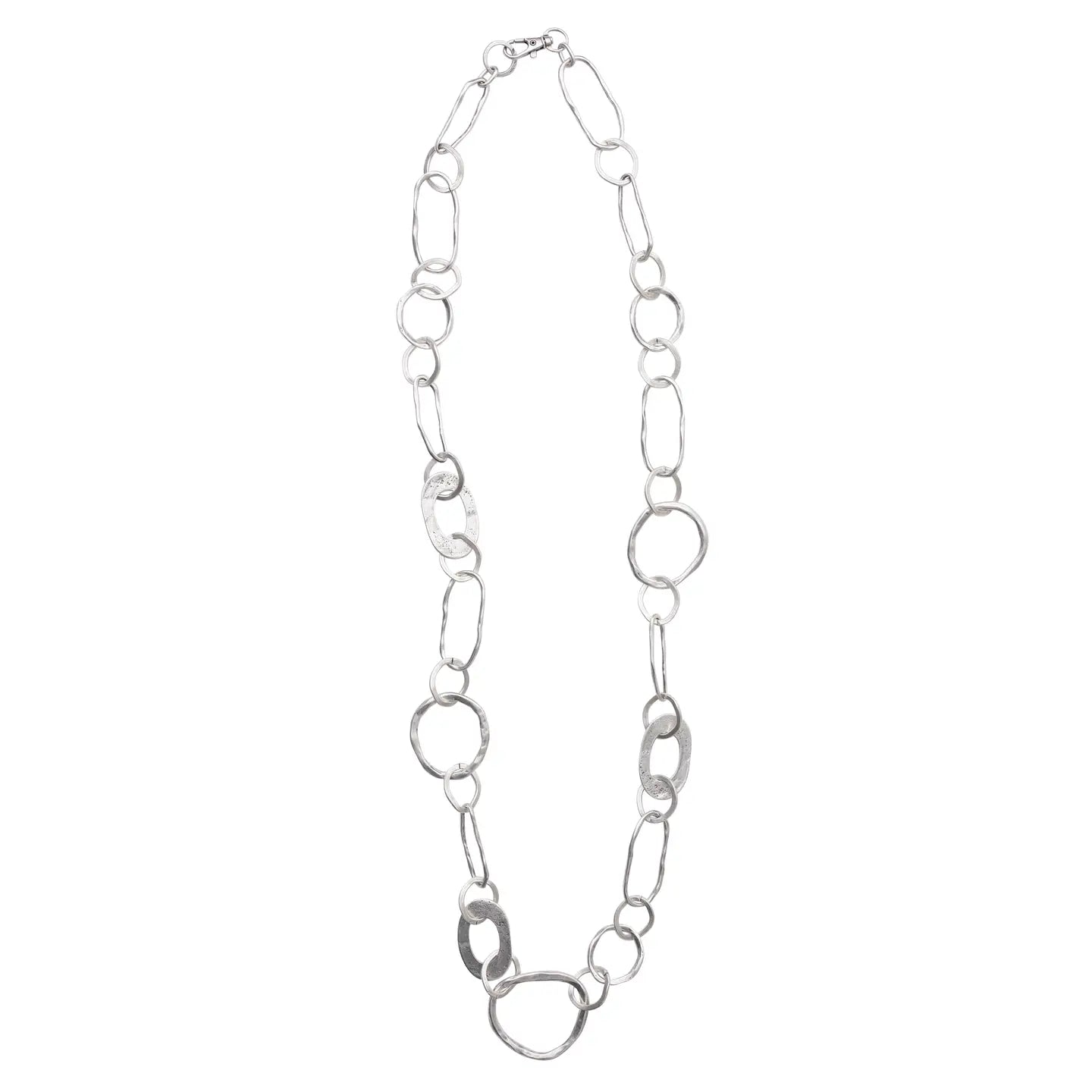 Chanour 4004 Handmade 925 Silver Plated Pewter Loop Chain Necklace