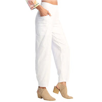 Jess & Jane M100WT White Cotton Spandex Pants