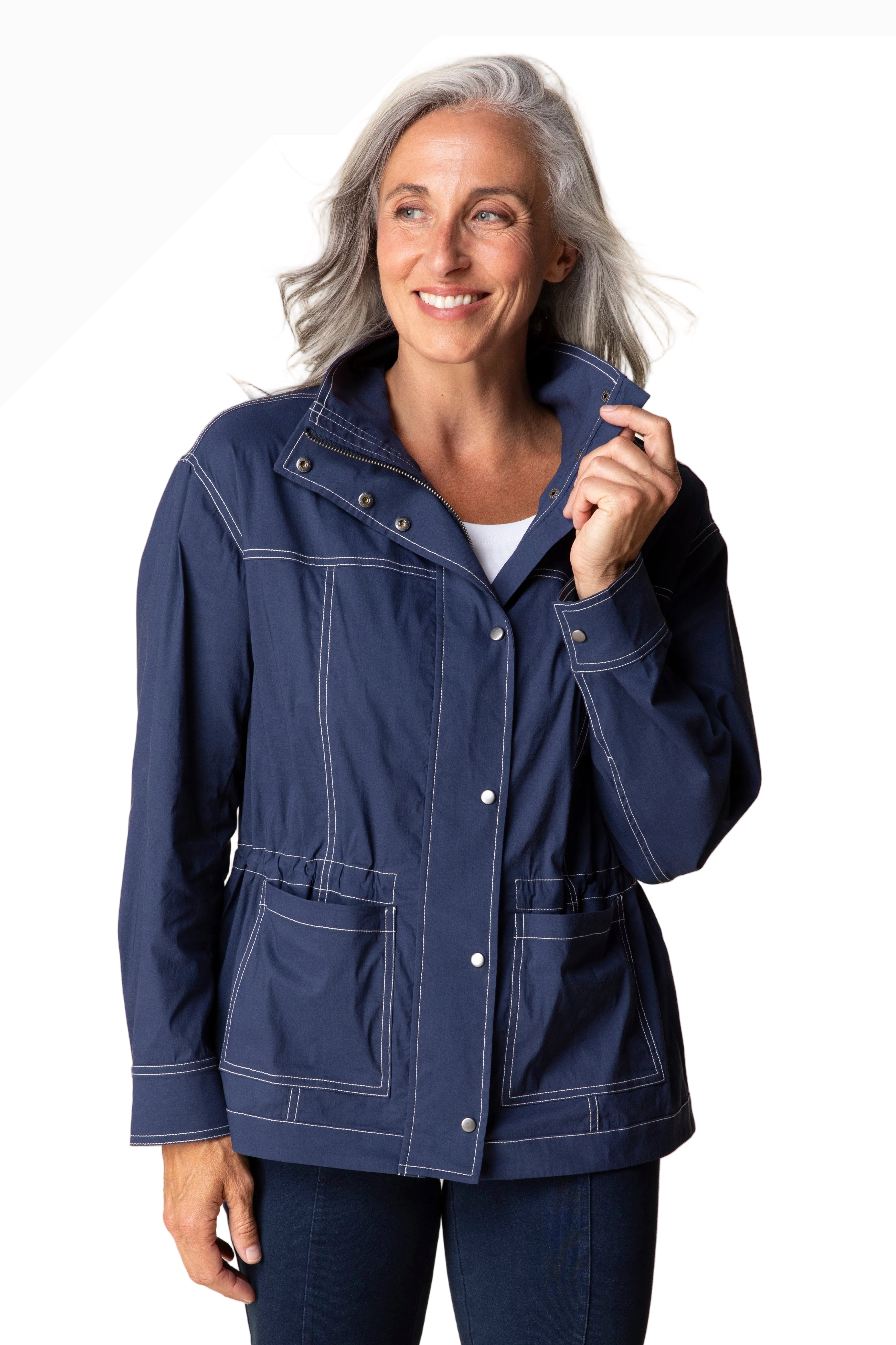 Habitat 17948NV NAVY Cool Tech Zip and Snap Chatham Jacket