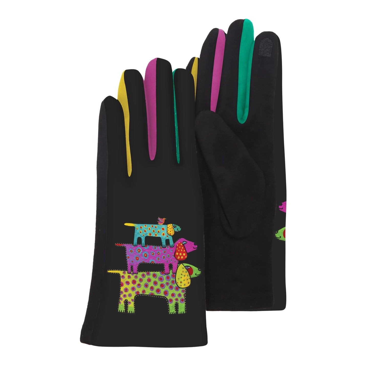 RainCaper G-LB26 Laurel Burch "Dog Tribe" Womens Touch Screen Gloves