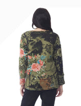 Orientique 62807 Keqioa Floral Jungle Patch Print Top
