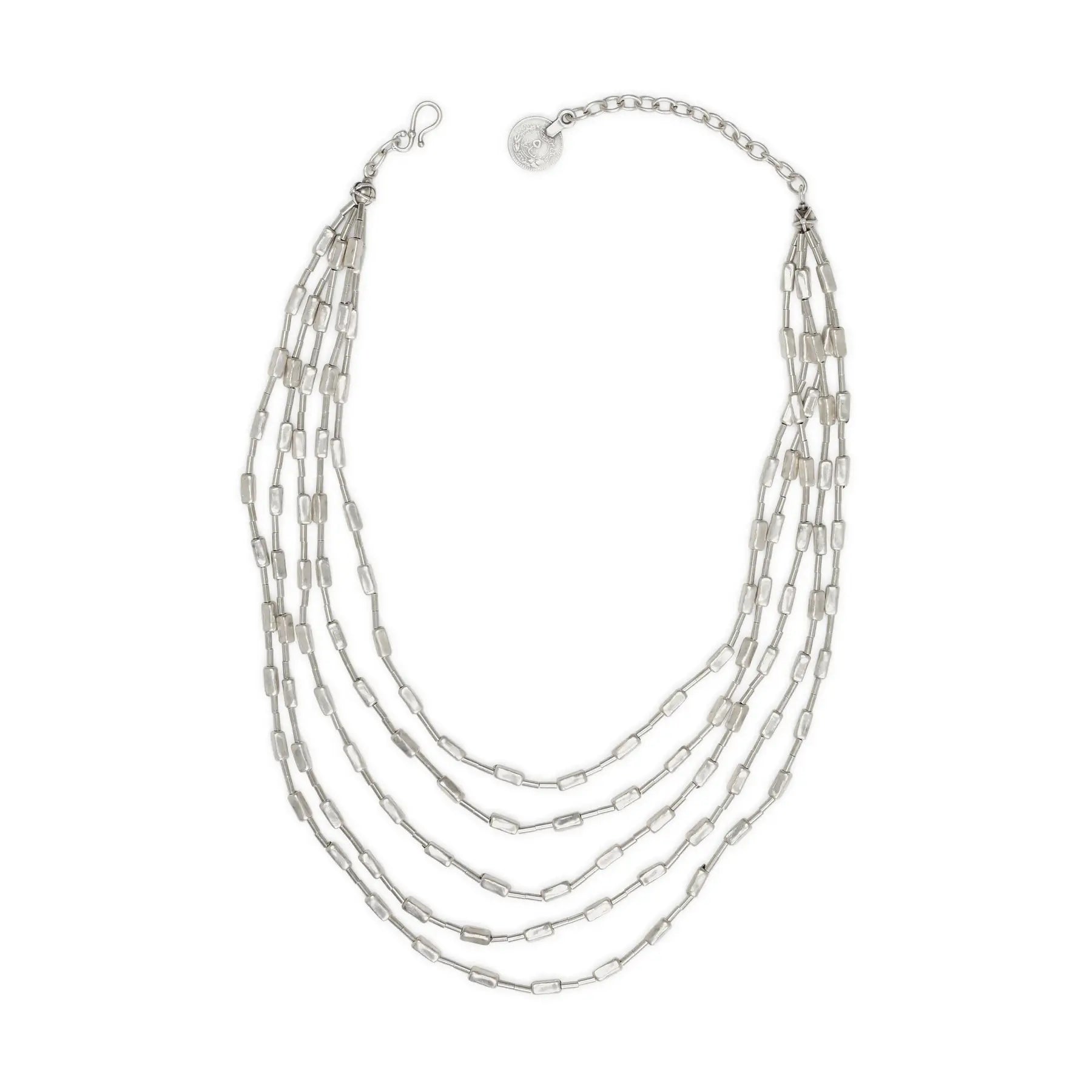 Chanour SLVR1055 Handmade Multi Chain Silver Plated Pewter Necklace
