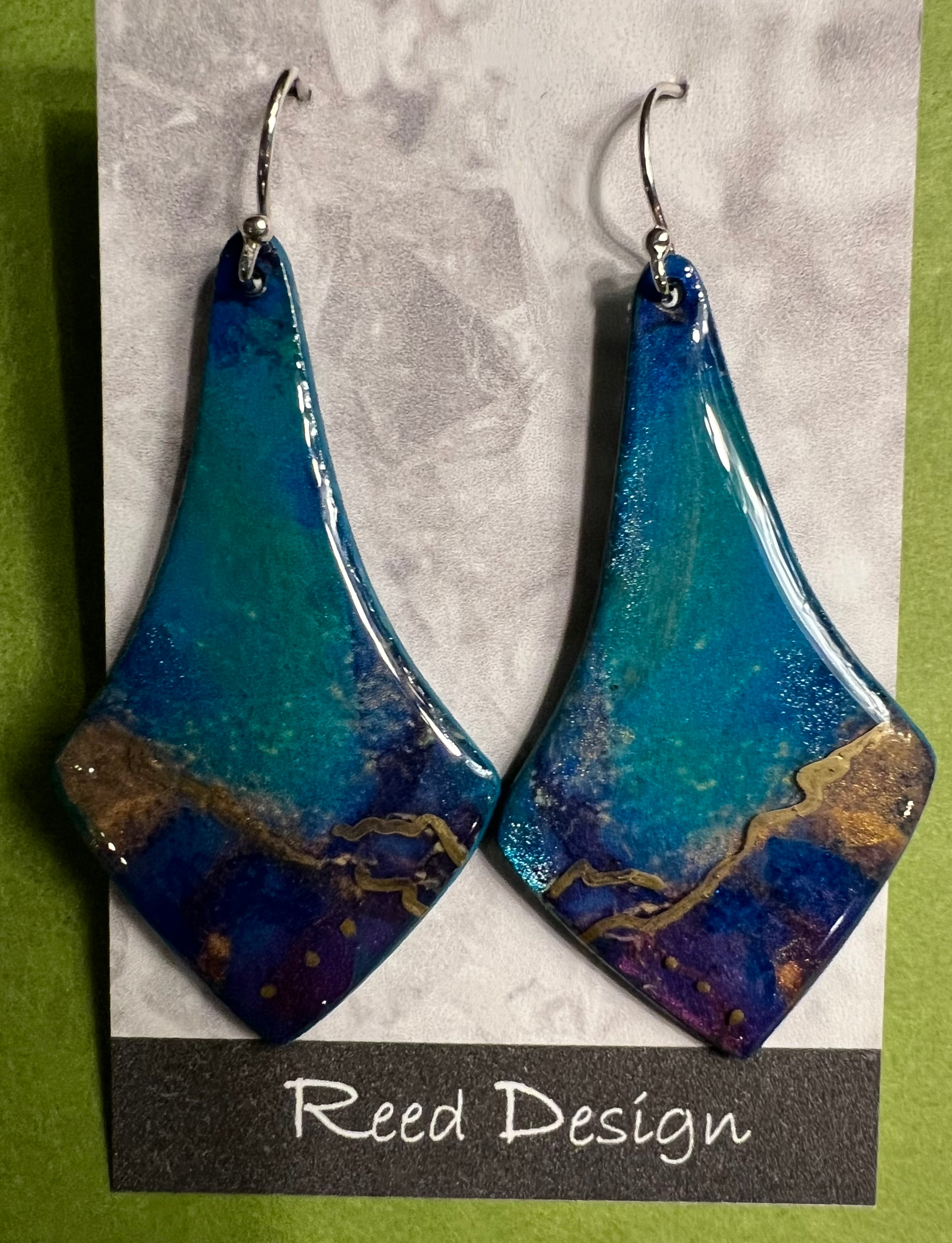 Susan Reed SR4 Handmade Wood & Resin Earrings