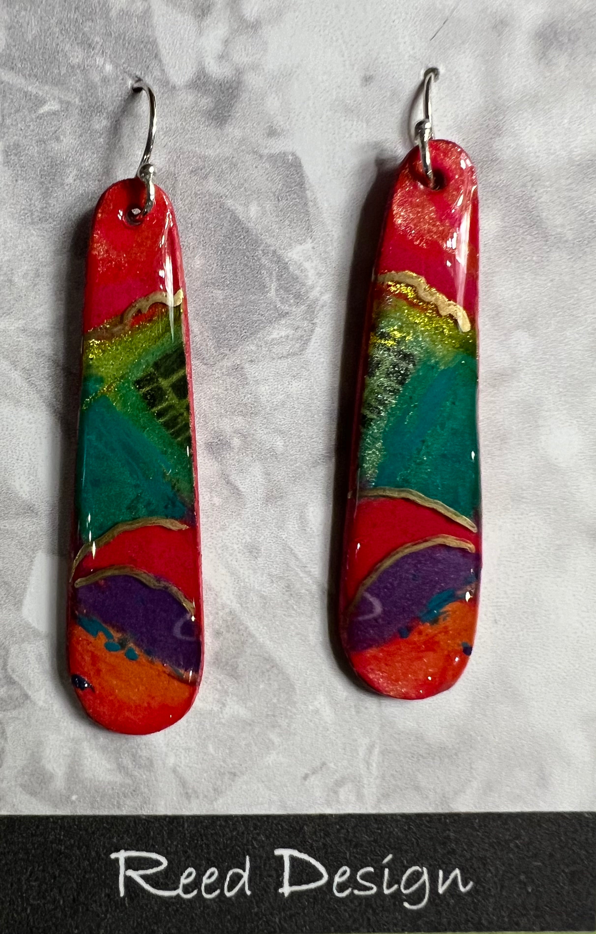 Susan Reed SR10 Handmade Wood & Resin Earrings