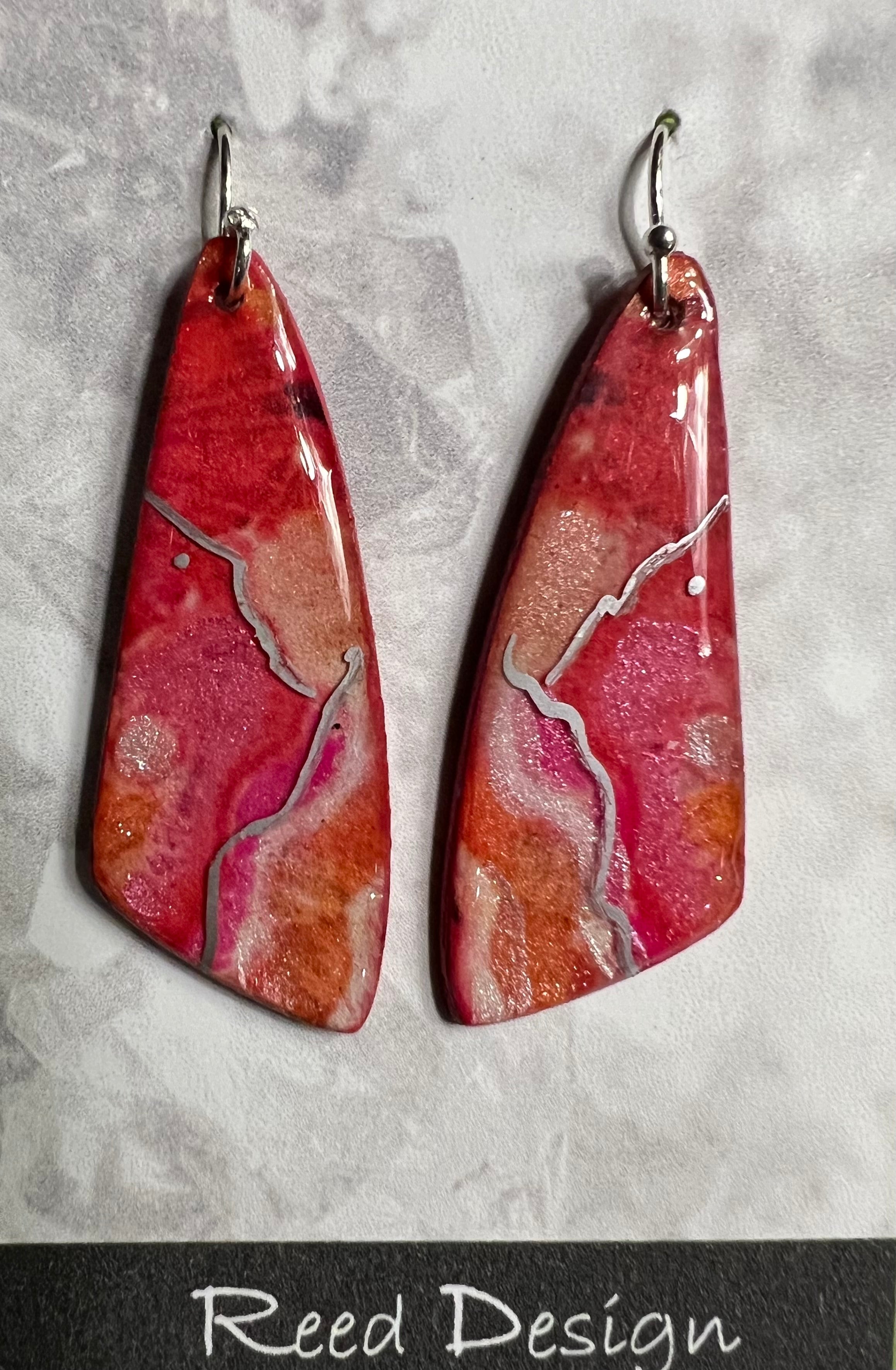 Susan Reed SR9 Handmade Wood & Resin Earrings