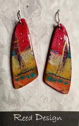 Susan Reed SR8 Handmade Wood & Resin Earrings