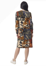 Orientique 31044 Dagomba Patchwork Shift Dress With Pockets