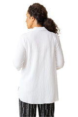 Habitat 21347W White Crinkle Crepe Patch Button Swing Tunic