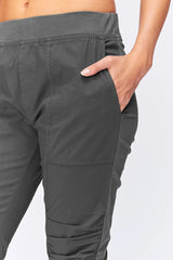 XCVI Wearables 22370WCH Charcoal Geyser Stretch Cotton Poplin Crop Pant