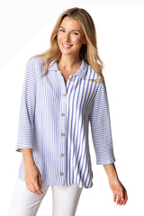 Habitat 22404IR IRIS Earn Your Stripes Next In Line Button Front Shirt