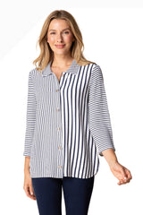 Habitat 22404NV NAVY Earn Your Stripes Next In Line Button Front Shirt