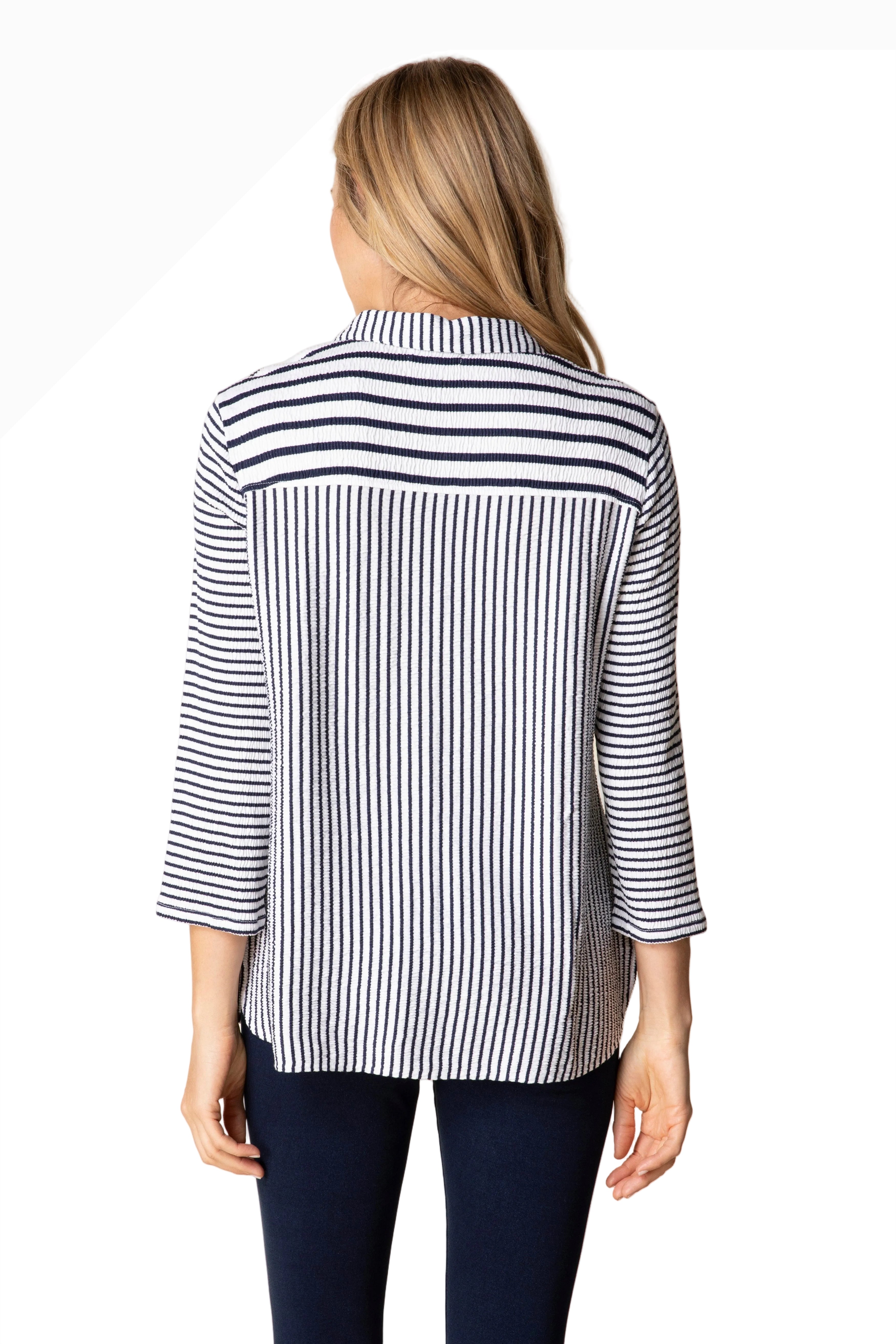 Habitat 22404NV NAVY Earn Your Stripes Next In Line Button Front Shirt
