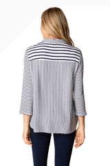 Habitat 22404NV NAVY Earn Your Stripes Next In Line Button Front Shirt