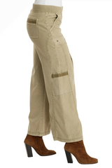 XCVI 23057A Alamosa Distress Wash Tove Tallulah Twill Wide Leg Cargo Pants