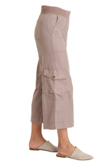 XCVI 23135PS POPPY SEED Flared Cropped Pull-On Cargo Pants