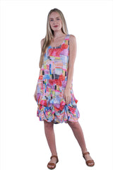 Shana 24007TP Tropical Pastel Crinkle Short Bubble Dress