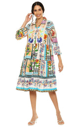 Parsley & Sage 24T29D Multicolor Print Dress Or Duster