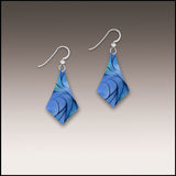 DC Designs 24NCBP Blue Fan UV Giclée Printed Earrings With Sterling Silver Ear Wires