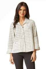 Habitat 25044WT WINTER WHITE Tucked Dobby Mix Daphne Button Front Long Split-Cuff Sleeve Button Front Shirt