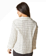 Habitat 25044WT WINTER WHITE Tucked Dobby Mix Daphne Button Front Long Split-Cuff Sleeve Button Front Shirt