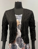 Shana 25060BK Black Crinkle Cardigan