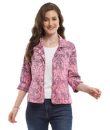 Parsley & Sage 25S451E23P Pink Plaid 100% Cotton Ivie Reversible Two Button Jacket With Pockets