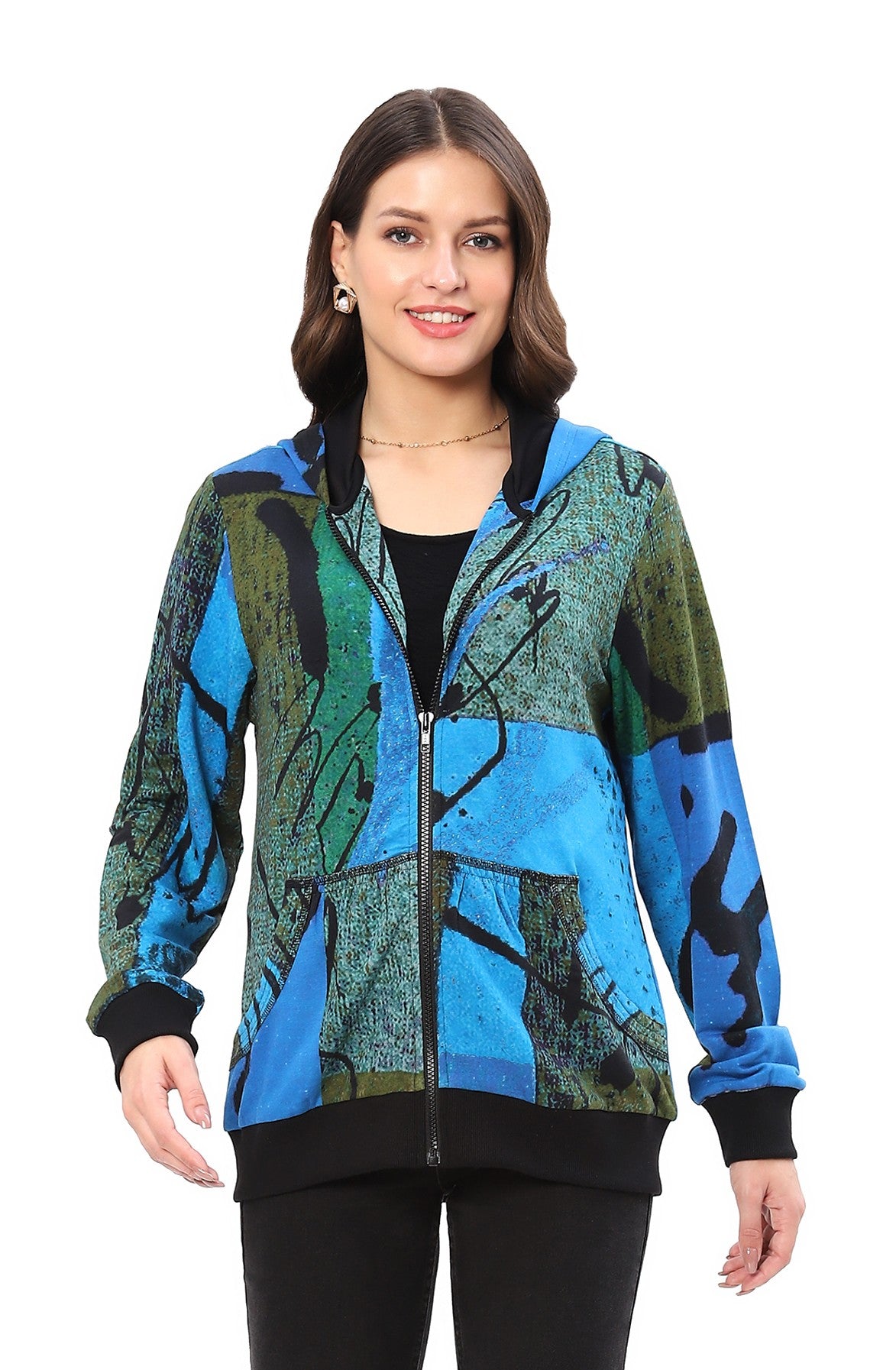 Parsley & Sage 25W218J ANDREA Zip Front Hoodie