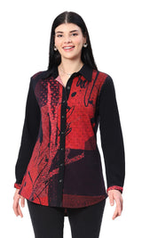 Parsley & Sage 25W226GR LUANN Red and black Button Front Shirt