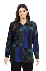 Parsley & Sage 25W245GB STEFFI Blue Button Front Shirt