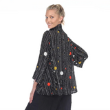 Moonlight 2694NEW Black Stripe Wire Collar Blouse With Multicolor Polka Dots
