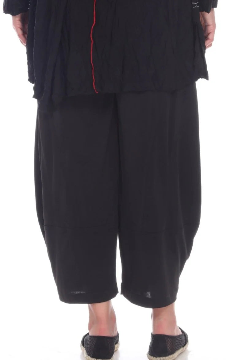 Moonlight P3058ITYBK BLACK Ankle Length Pull-On Lantern Pants