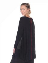Moonlight 2754ITYBK BLACK Crinkle Swing Tunic With Spiderweb Pockets