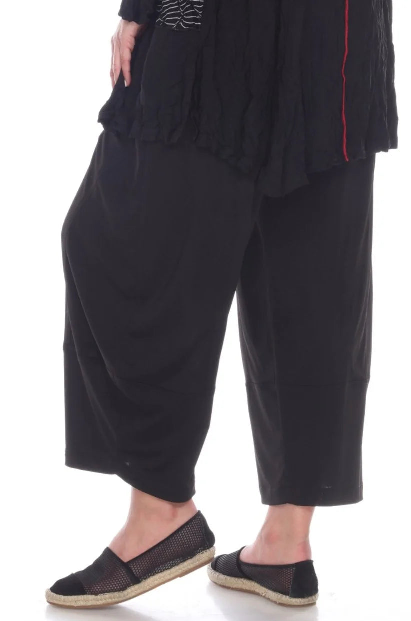 Moonlight P3058ITYBK BLACK Ankle Length Pull-On Lantern Pants