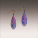 DC Designs 28NDE Pink Purple Floral UV Giclée Printed Earrings With Copper Ear Wires