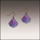 DC Designs 28NG Pink Purple Floral UV Giclée Printed Earrings With Copper Ear Wires