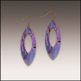 DC Designs 28NOV Pink Purple Floral UV Giclée Printed Earrings With Copper Ear Wires