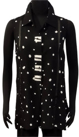 Moonlight 2990BW Black and White Polka Dot Sleeveless Top