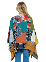 Yak & Yeti 21540 One Size Bohemian Multicolor Patchwork Poncho