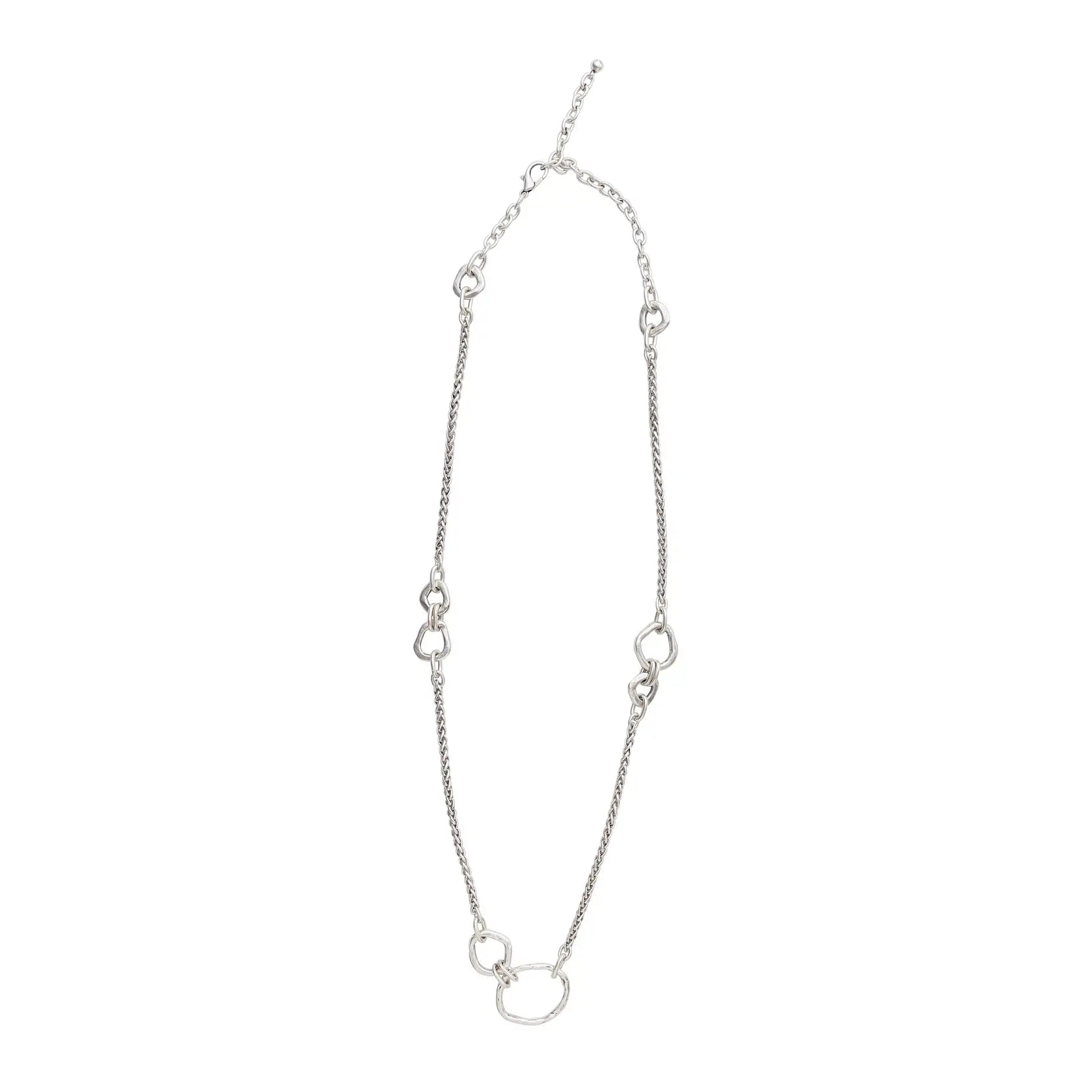 Chanour 3958 Handmade Long Chain Pewter Necklace