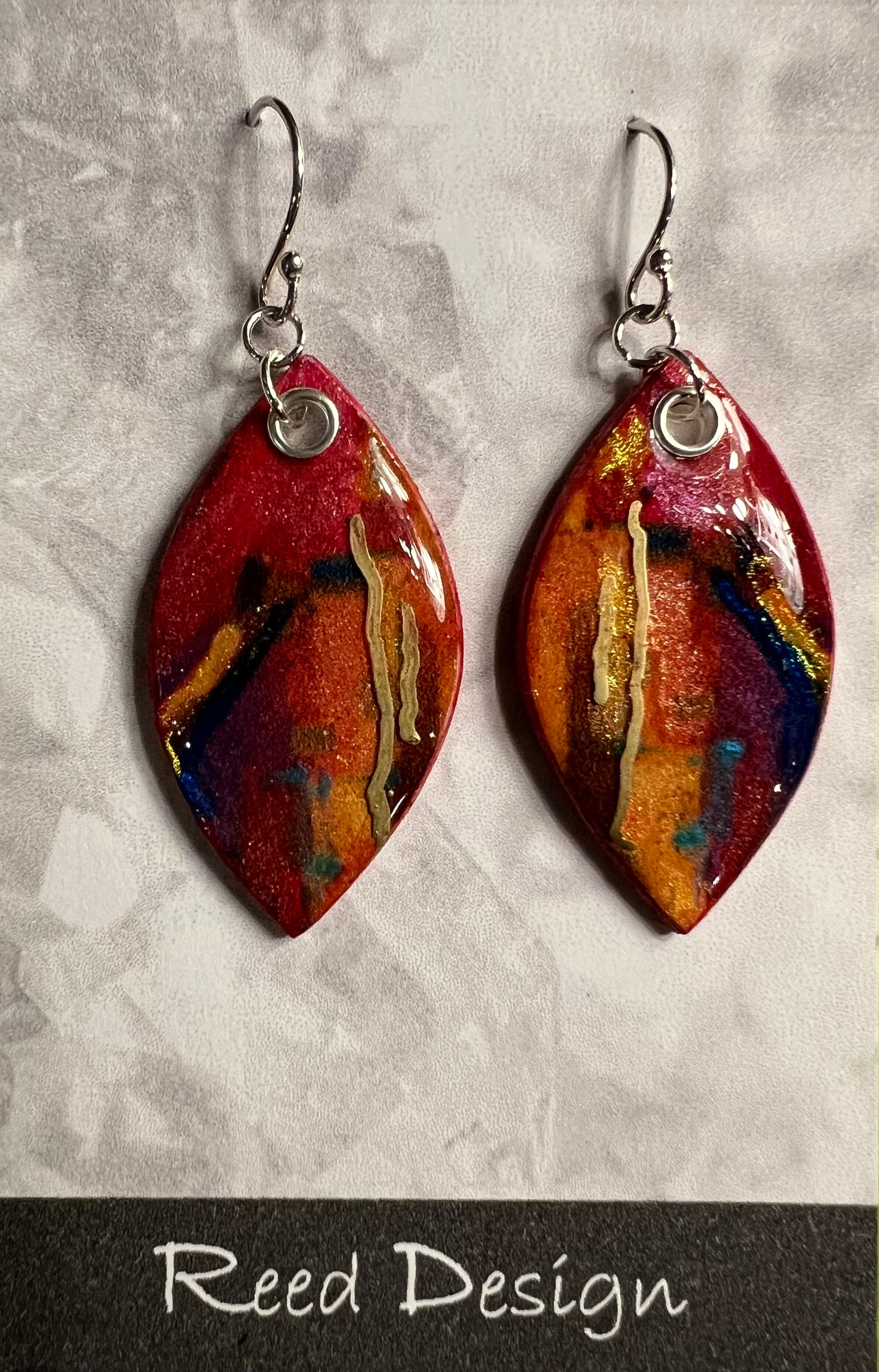 Susan Reed SR11 Handmade Wood & Resin Earrings