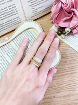 Zoey Simmons C JR1100S Floral Pattern 2-Tone Spinner Ring