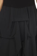 Moonlight 3228BK Black Sleeveless Dress With Taffeta Skirt and Lycra Top