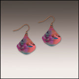 DC Designs 32NG Pink Purple Floral UV Giclée Printed Earrings With Copper Ear Wires