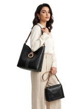 Liz Soto 3329BK BLACK Alexa 2-In-1 Hobo Bag