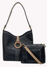 Liz Soto 3329BK BLACK Alexa 2-In-1 Hobo Bag