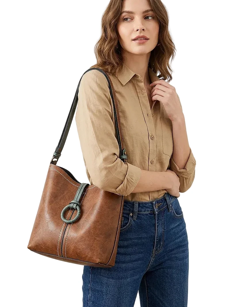 Liz Soto 3329CF COFFEE Alexa 2-IN-1 Hobo Bag
