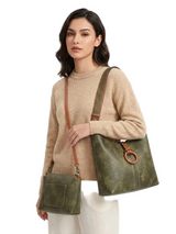 Liz Soto 3329OL OLIVE Alexa 2-In-1 Hobo Bag